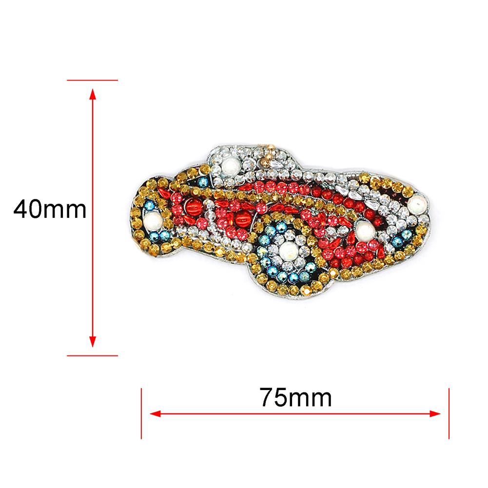 5pcs DIY Car Full Drill Special Shaped Diamond Painting Keychains Pendant