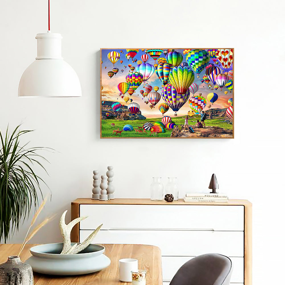 (60*40cm)Hot-air Balloon - Full Round Drill Diamond Painting