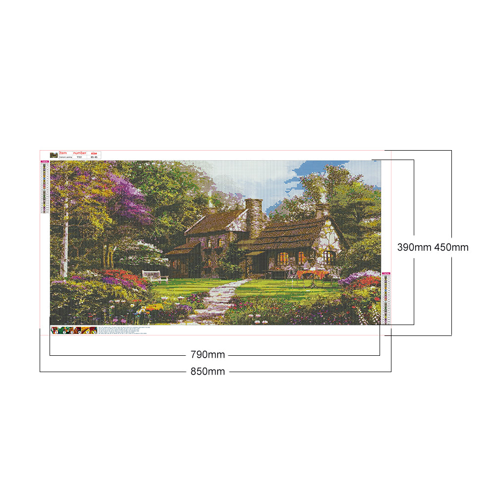 (85*45cm)Forest House - Full Round Drill Diamond Painting
