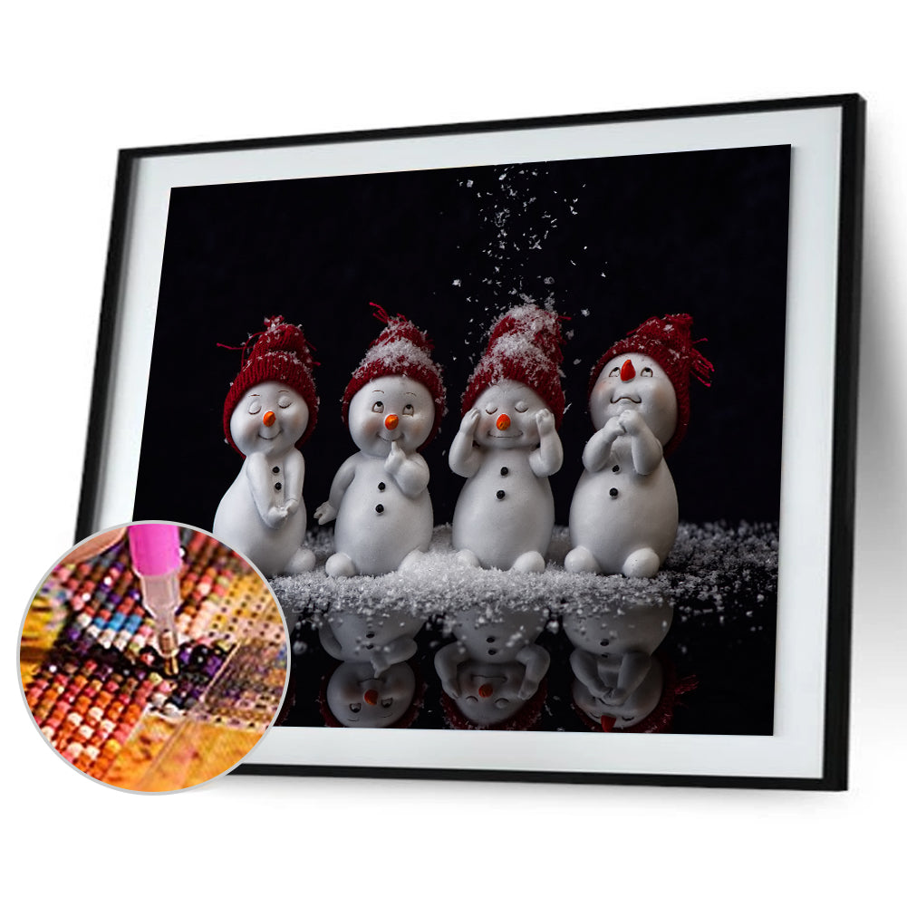 (50*40cm)Christmas Snowman - Full Round Drill Diamond Painting