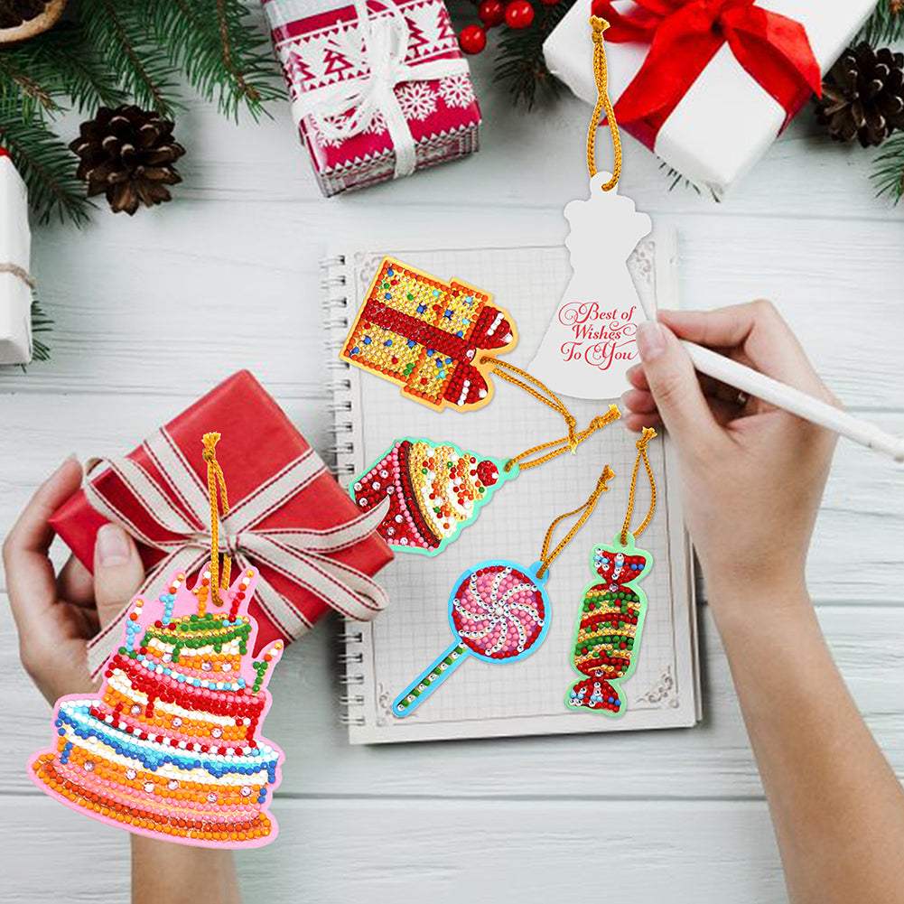 10pcs Cute Greeting Card Pendant Diamond Painting Single Side Special Shape