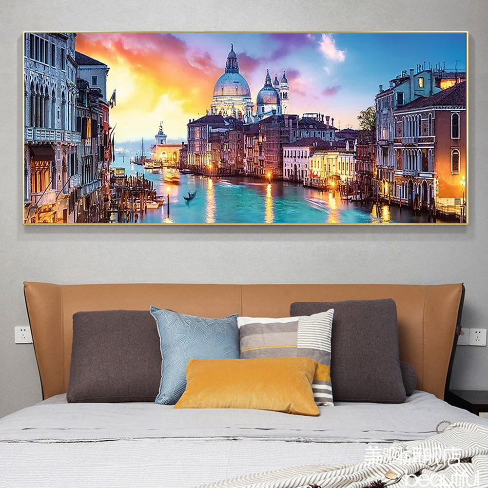 (80*30cm)Evening in Venice - Full Round Drill Diamond Painting