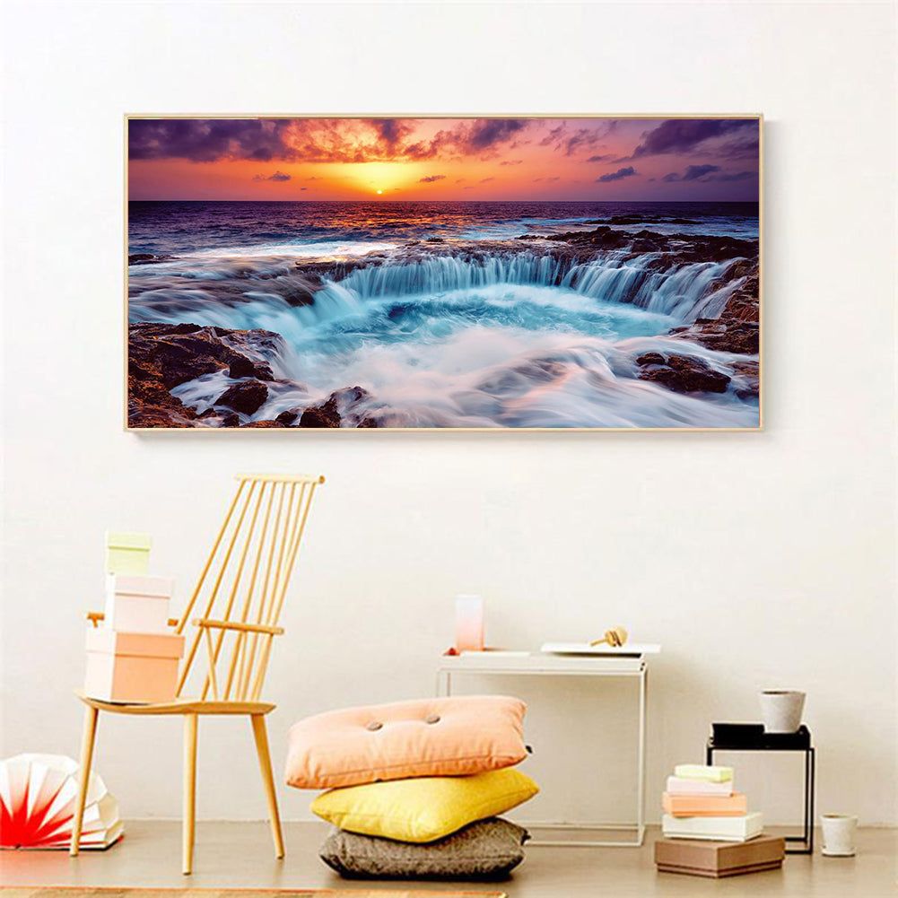 (85*45cm)Waterfall - Full Round Drill Diamond Painting