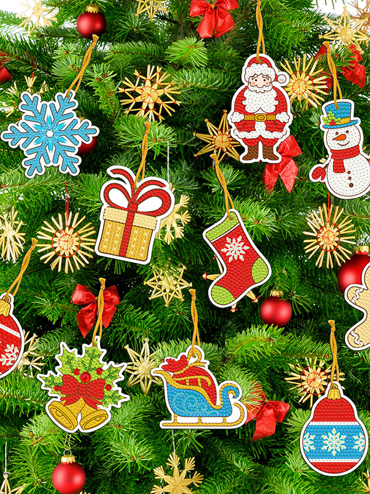 10pcs One-sided Hanging Christmas Ornament Party Props