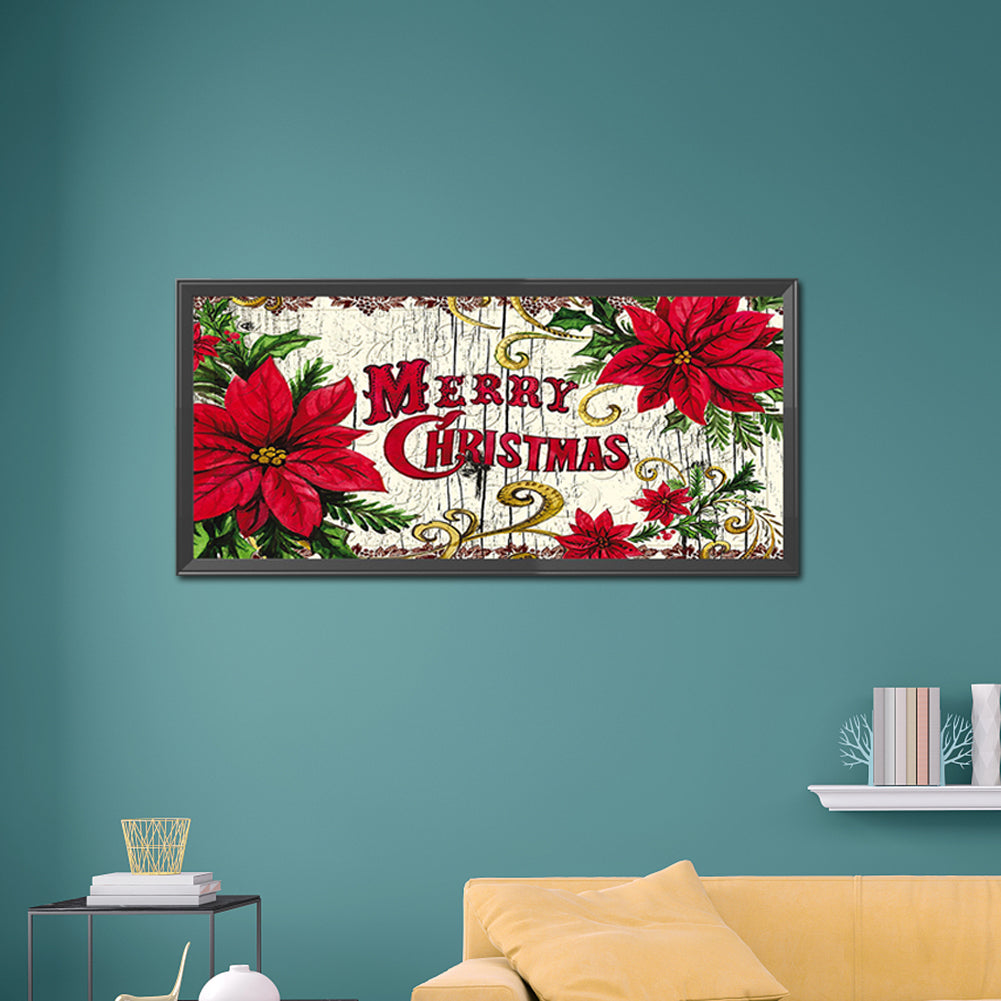 (50*25cm)Christmas Flower - Full Round Drill Diamond Painting