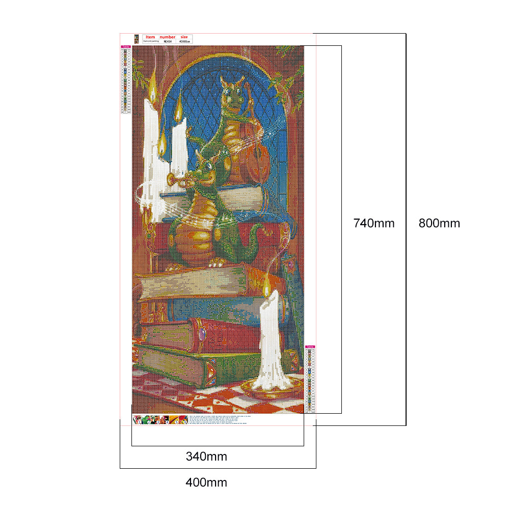 (40*80cm)Dinosaur Books - Full Round Drill Diamond Painting