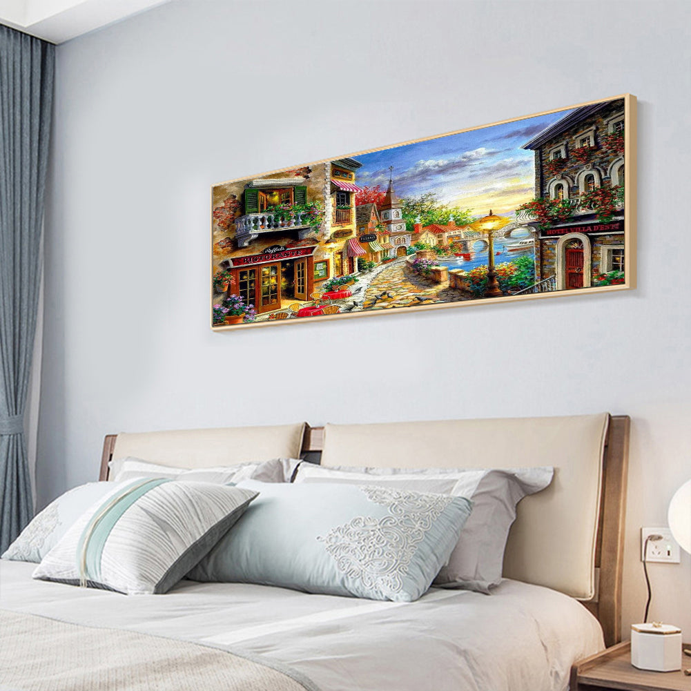 (80*40cm)Streetscape - Full Round Drill Diamond Painting