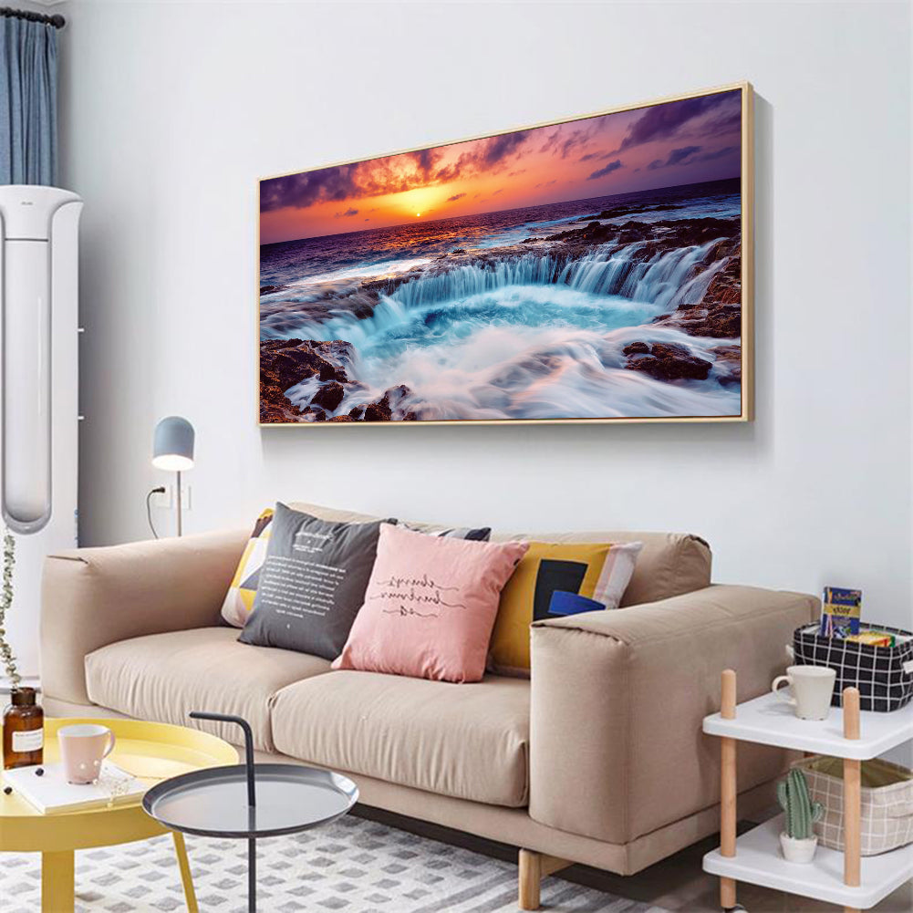 (85*45cm)Waterfall - Full Round Drill Diamond Painting