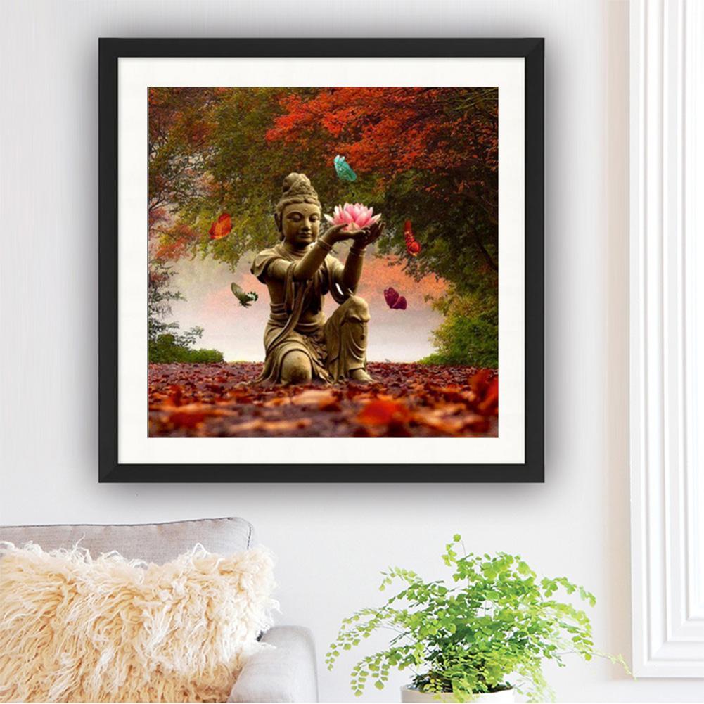 5D Buddha Holding Lotus Diamond Painting Embroidery DIY Cross Stitch Decor