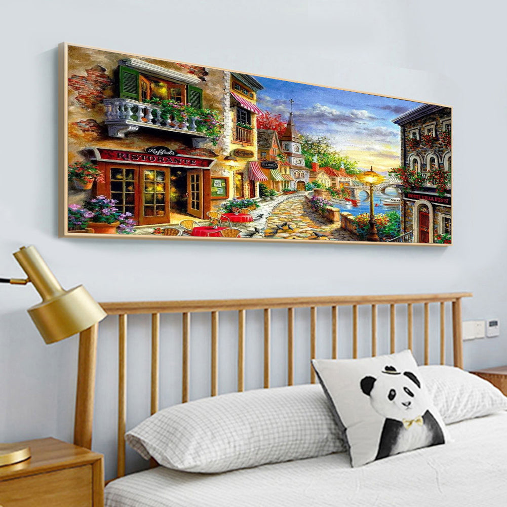(80*40cm)Streetscape - Full Round Drill Diamond Painting