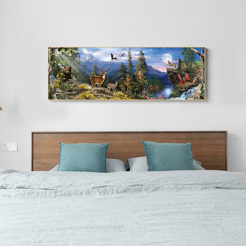 (90*30cm)Jungle Animals - Full Round Drill Diamond Painting