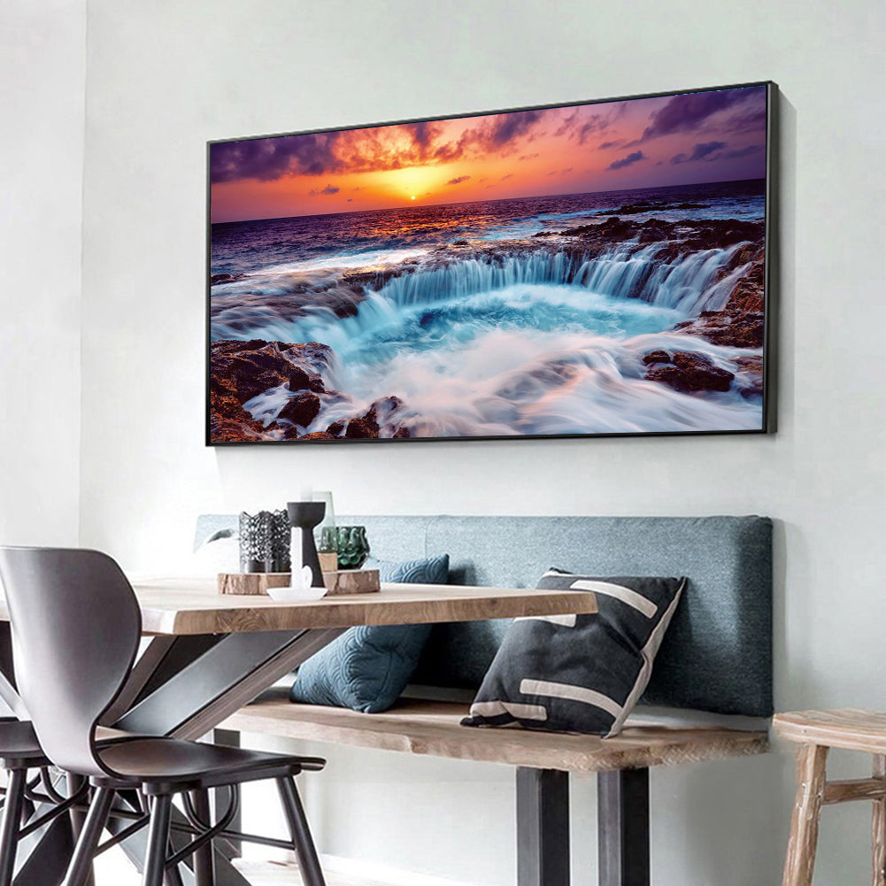 (85*45cm)Waterfall - Full Round Drill Diamond Painting