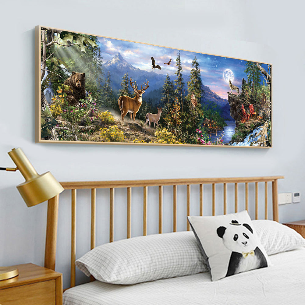 (90*30cm)Jungle Animals - Full Round Drill Diamond Painting