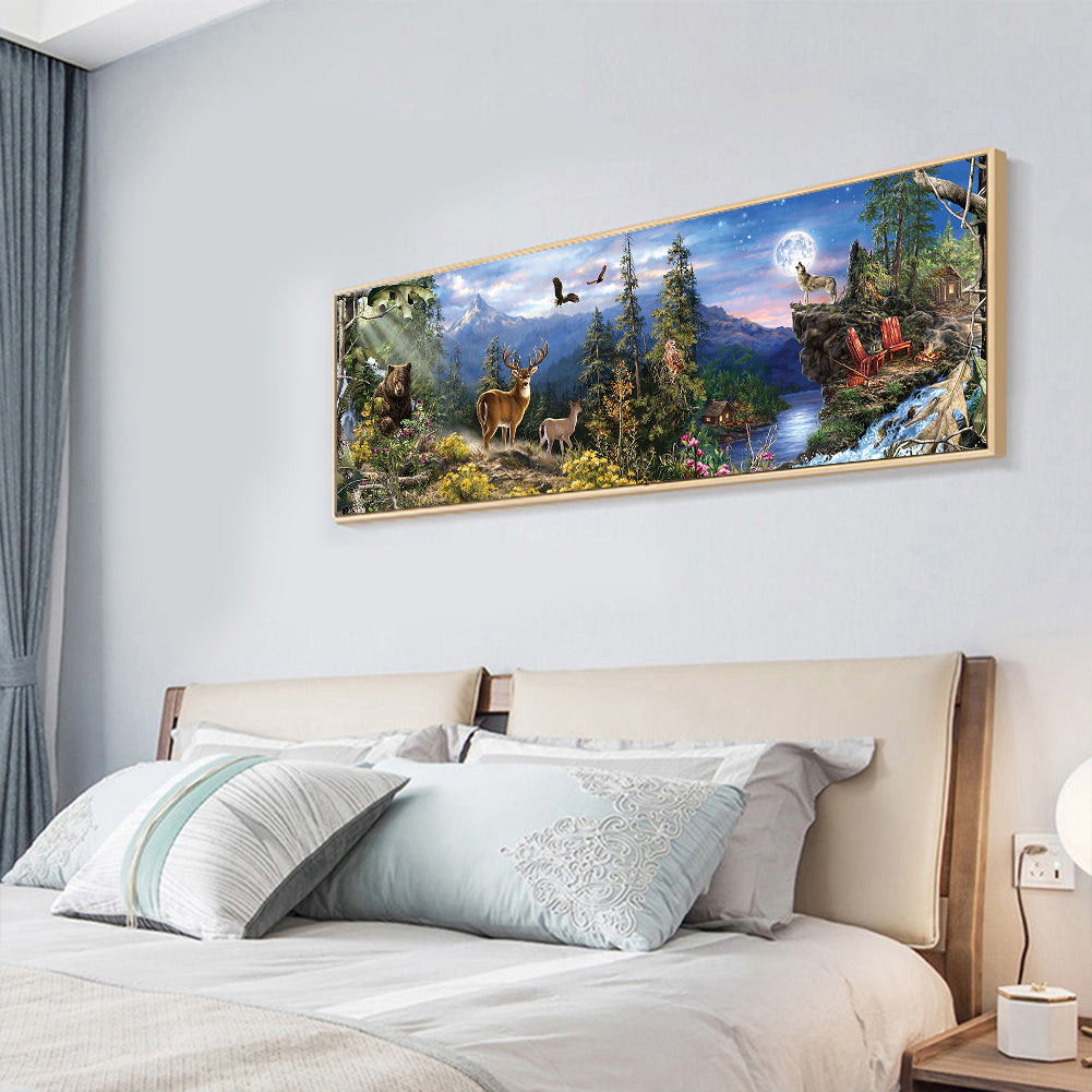 (90*30cm)Jungle Animals - Full Round Drill Diamond Painting