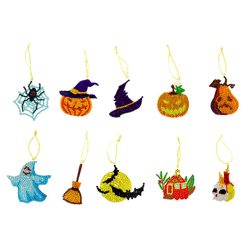 10pcs Halloween Pendant Ornament - 5D DIY Diamond Crafts