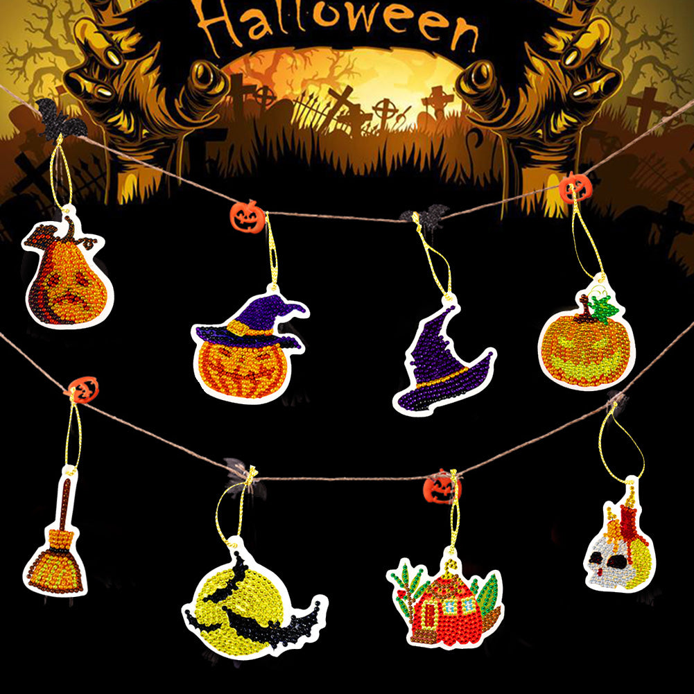 10pcs Halloween Pendant Ornament - 5D DIY Diamond Crafts