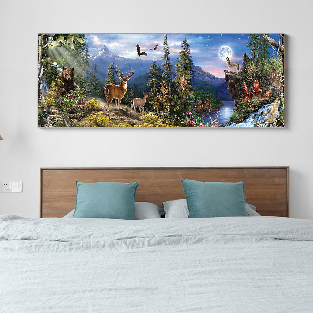 (90*30cm)Jungle Animals - Full Round Drill Diamond Painting