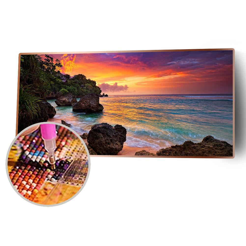 (80*40cm)Mountain Scenery - Full Round Drill Diamond Painting