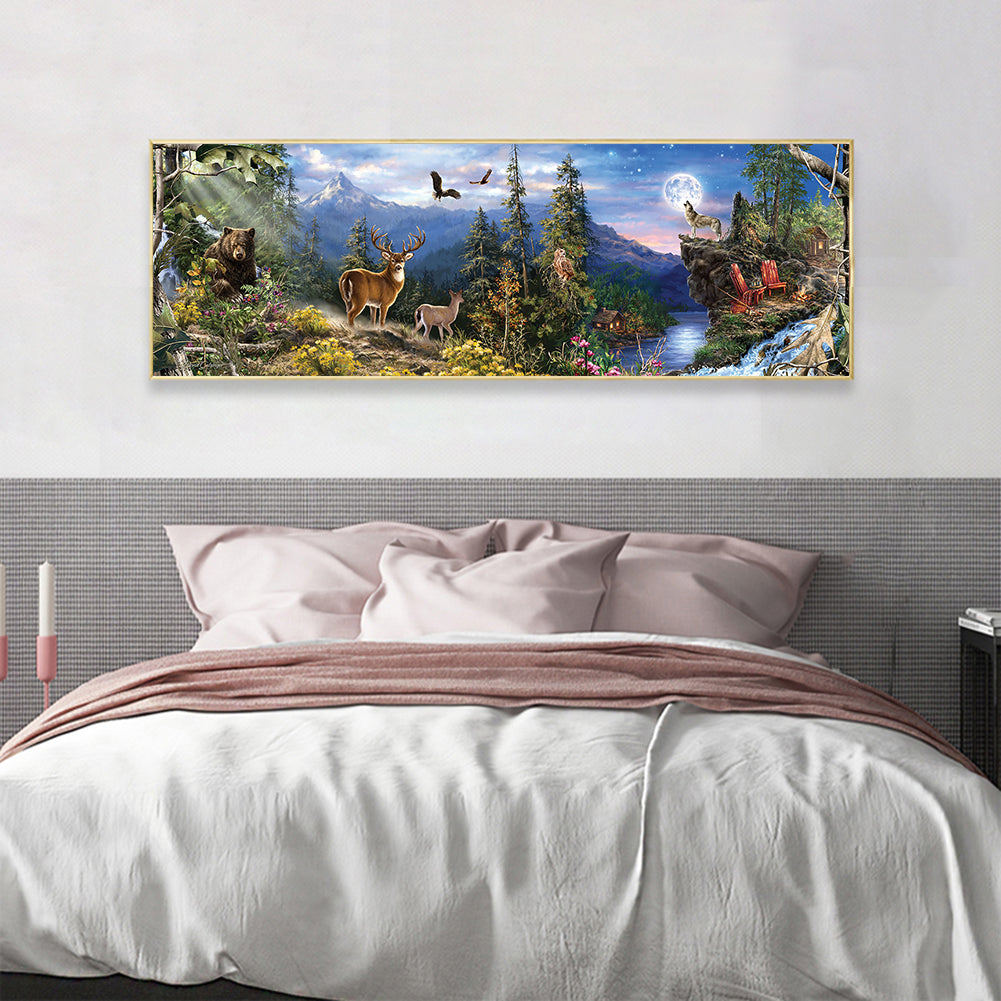 (90*30cm)Jungle Animals - Full Round Drill Diamond Painting