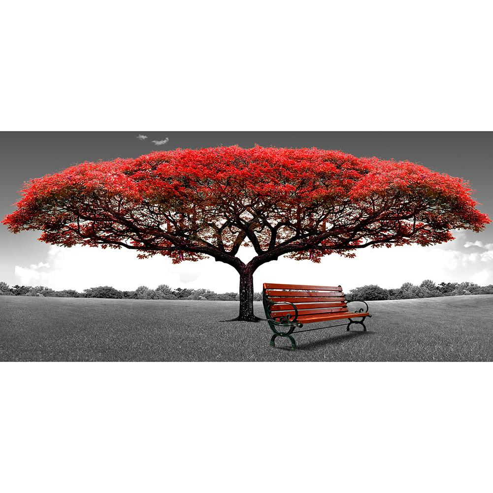 (80*40cm)Red Tree - Full Round Drill Diamond Painting