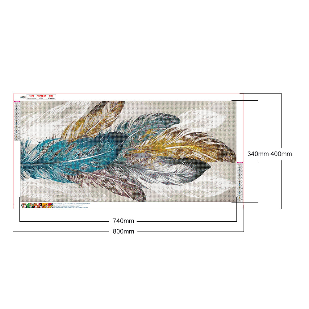 (80*40cm)Feather - Full Round Drill Diamond Painting