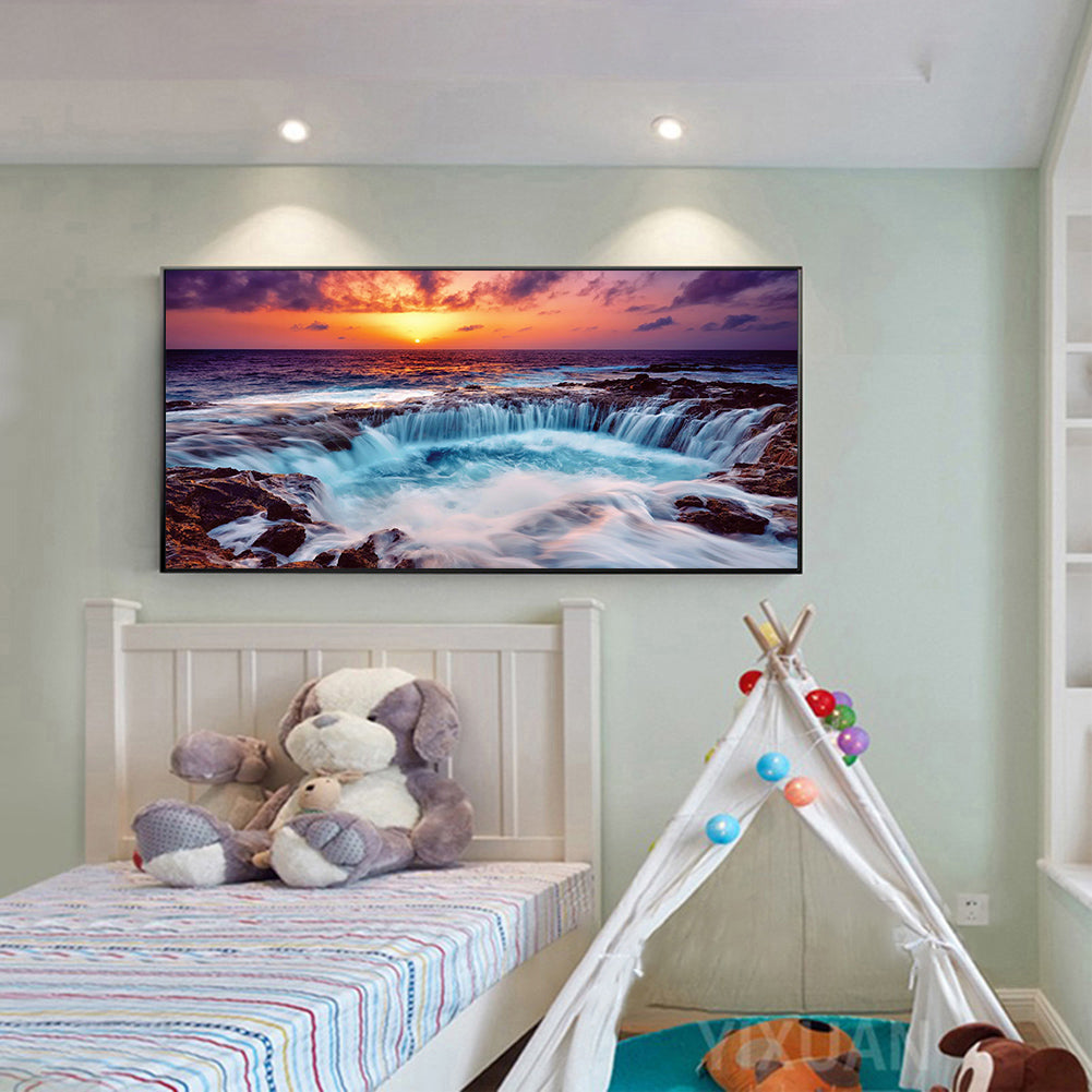 (85*45cm)Waterfall - Full Round Drill Diamond Painting