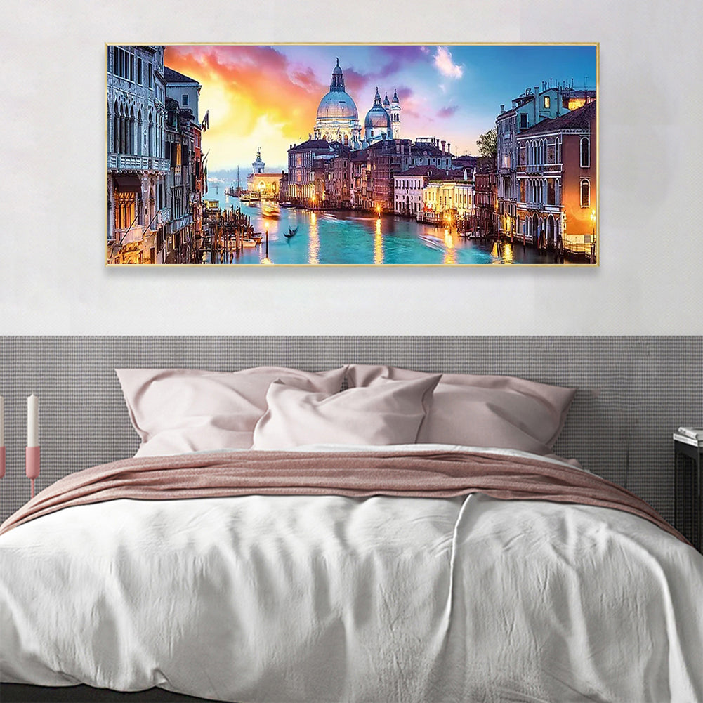 (80*30cm)Evening in Venice - Full Round Drill Diamond Painting