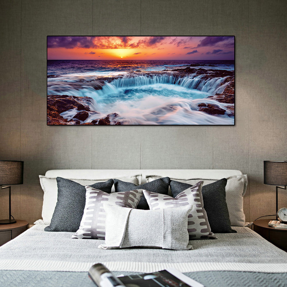 (85*45cm)Waterfall - Full Round Drill Diamond Painting