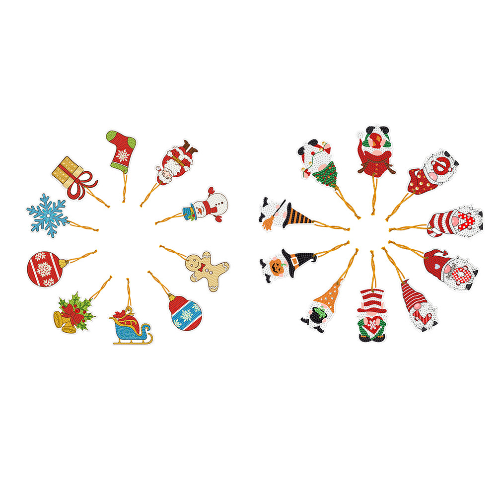 10pcs One-sided Hanging Christmas Ornament Party Props