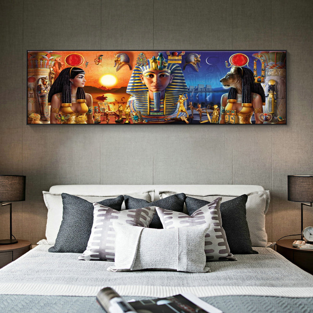 (90*30cm)Ancient Egyptian Pharaoh - Full Round Drill Diamond Painting