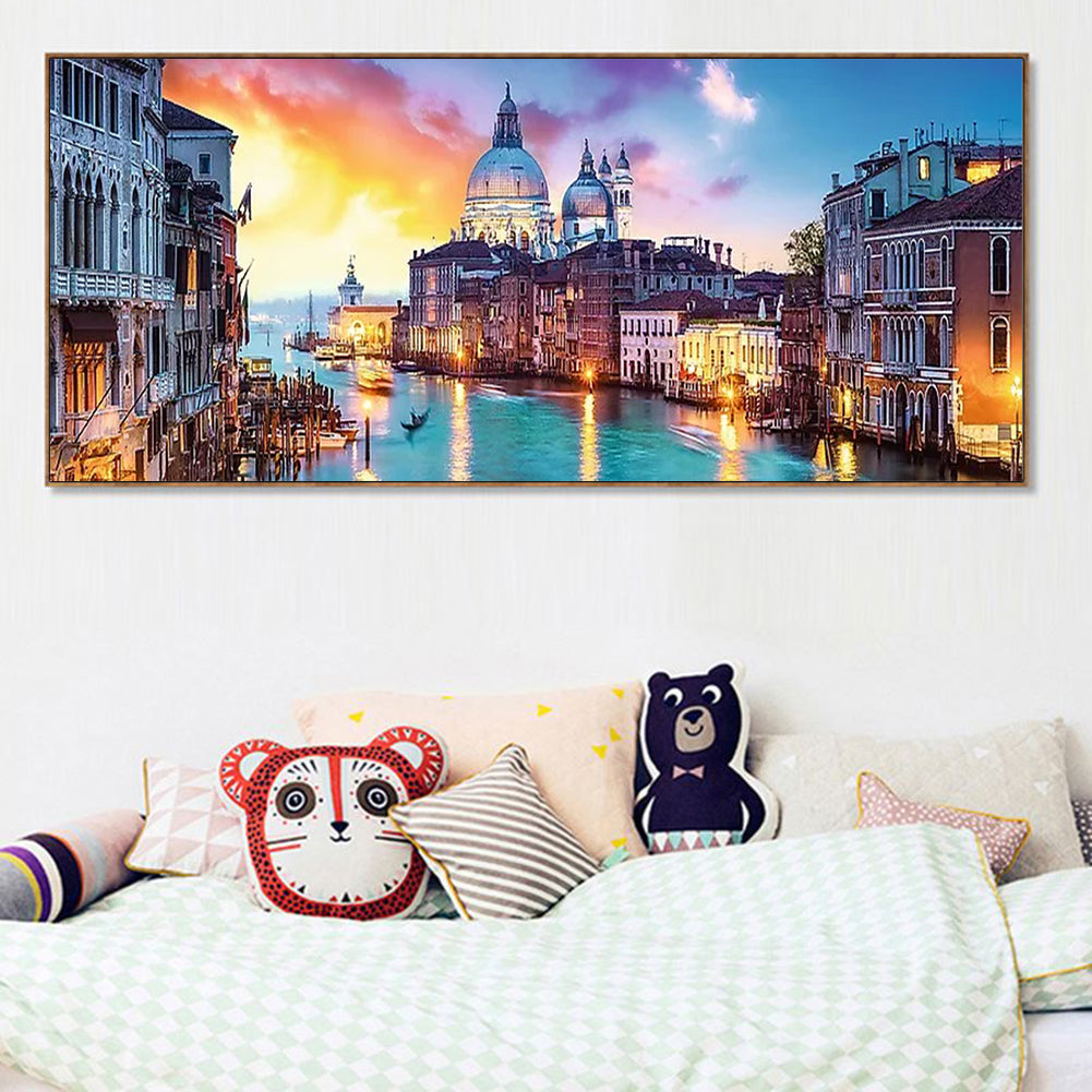 (80*30cm)Evening in Venice - Full Round Drill Diamond Painting