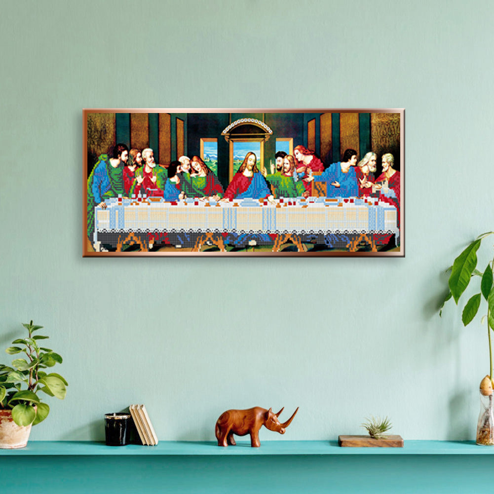 (80*40cm)The Last Supper - Part Drill Special-Shaped Diamond Painting