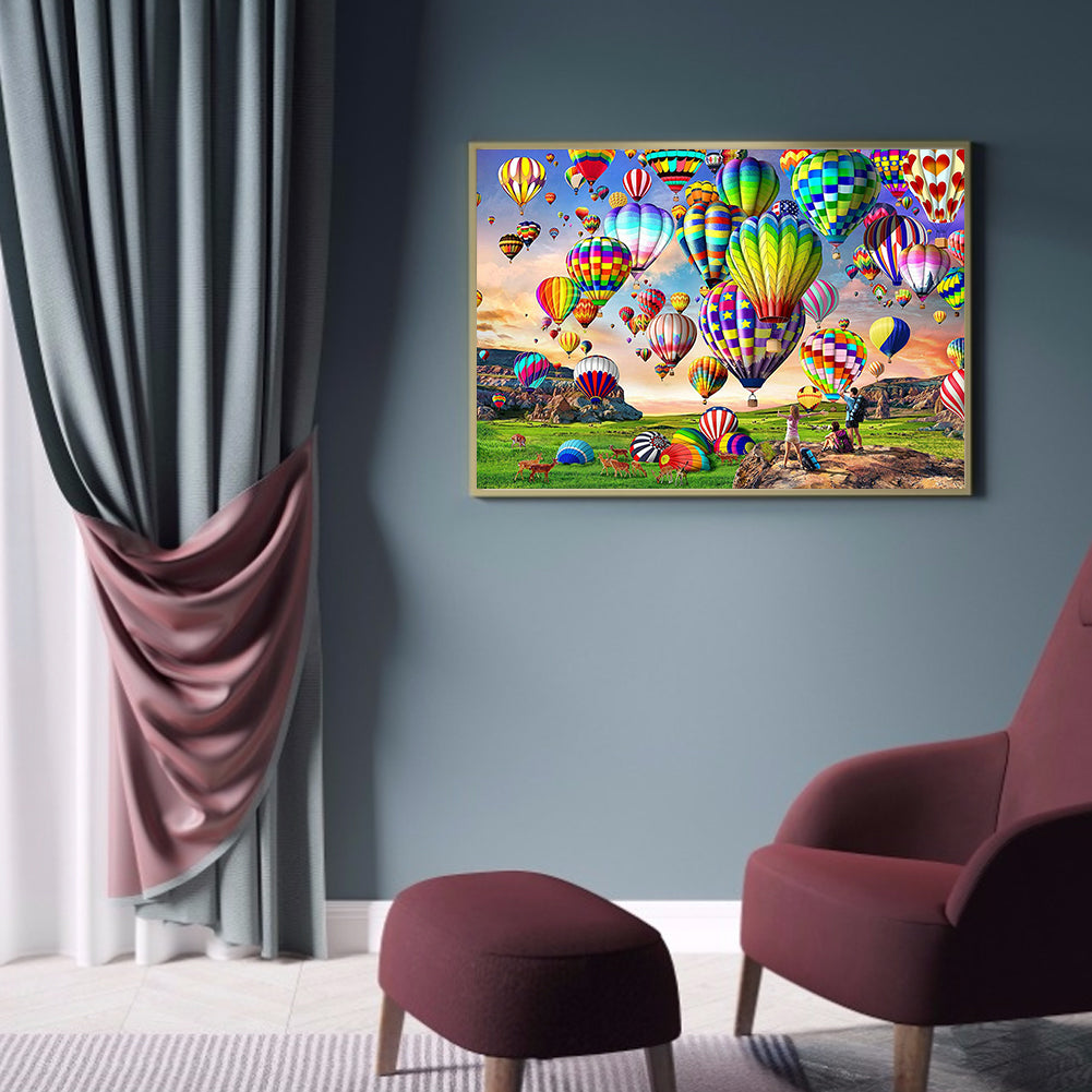 (60*40cm)Hot-air Balloon - Full Round Drill Diamond Painting