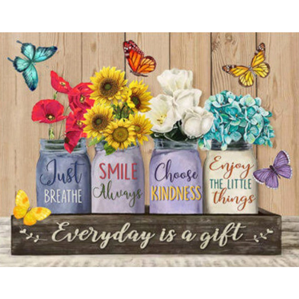 (40*50cm)Sunflower Letters - Full Round Drill Diamond Painting