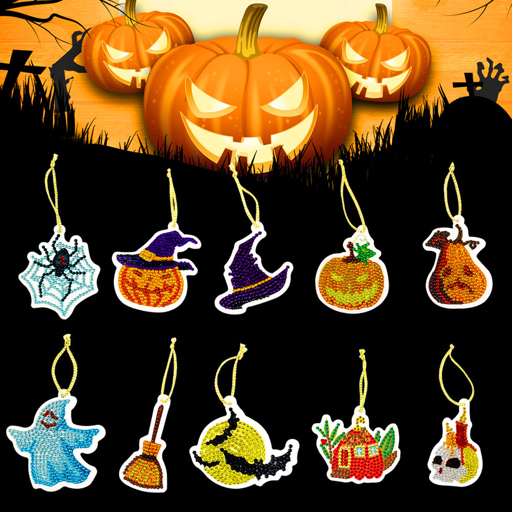 10pcs Halloween Pendant Ornament - 5D DIY Diamond Crafts