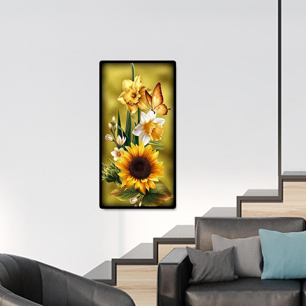 (45*85cm)Sunflower Butterfly - Full Round Drill Diamond Painting