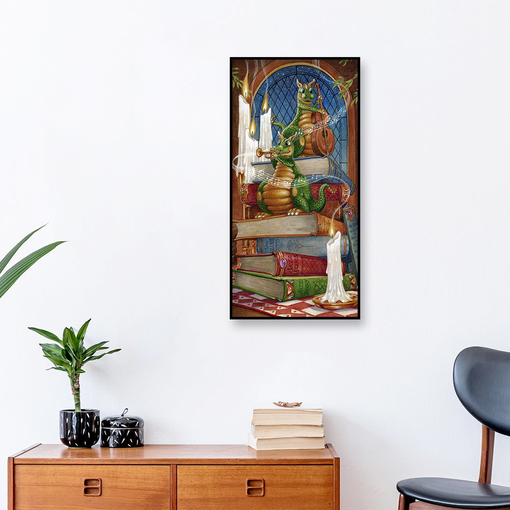 (40*80cm)Dinosaur Books - Full Round Drill Diamond Painting
