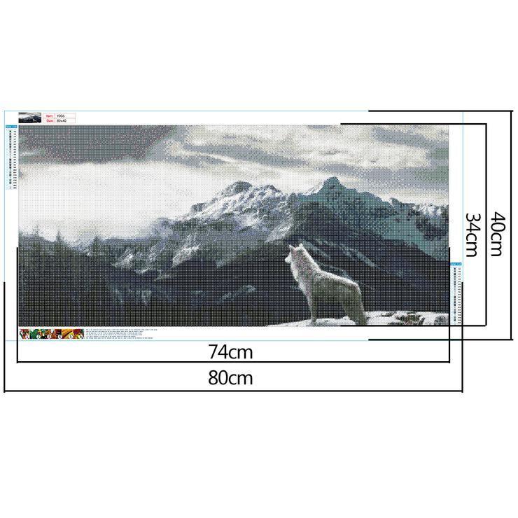 (80*40cm) Wolf - Full Round Diamond Painting