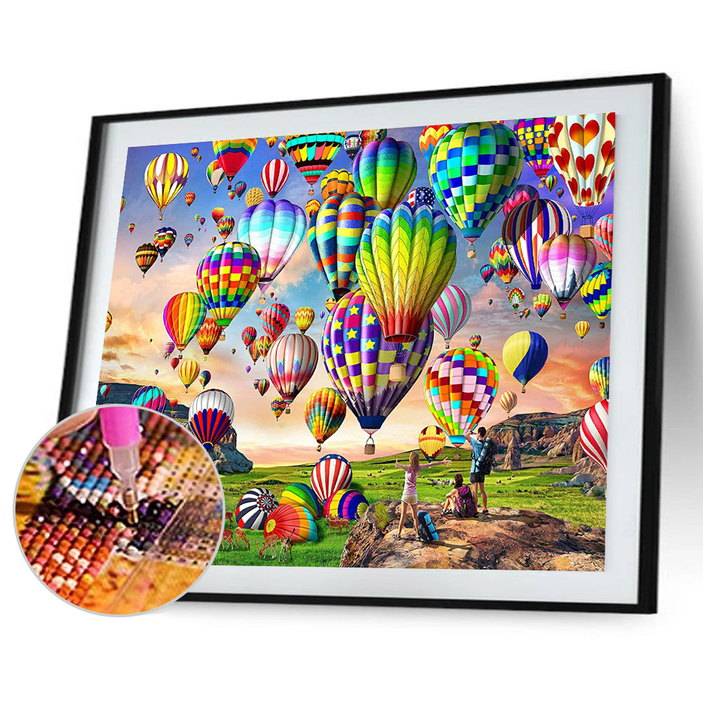 (60*40cm)Hot-air Balloon - Full Round Drill Diamond Painting