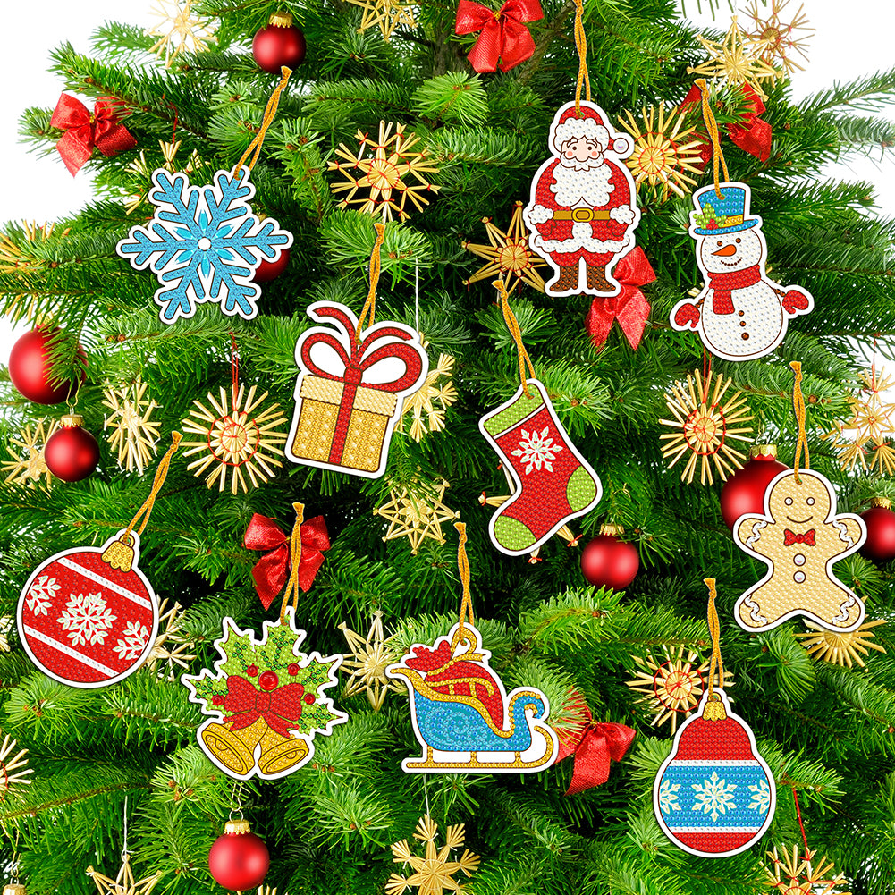 10pcs One-sided Hanging Christmas Ornament Party Props