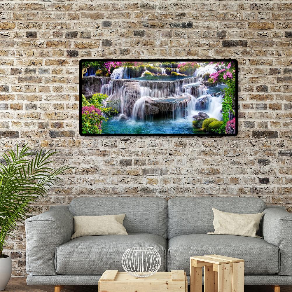 (80*40cm)Mountain Waterfall - Full Round Drill Diamond Painting