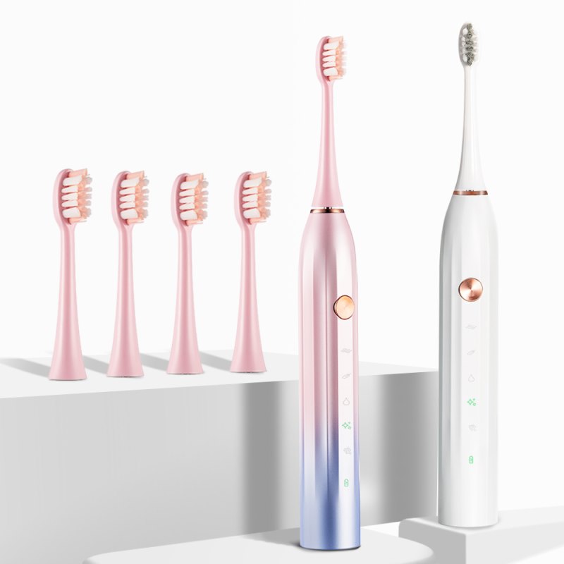 Electric Toothbrush Adult UltraTooth Brush With Facial Brush USB Fast Rechargeable Waterproof 5 Modes