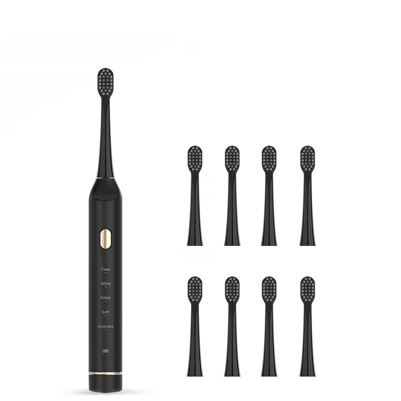 High Frequency Swing Smart 5 Mode Wireless Fast Inductive Charging Electric Toothbrush With Replacement 8 Brush Heads