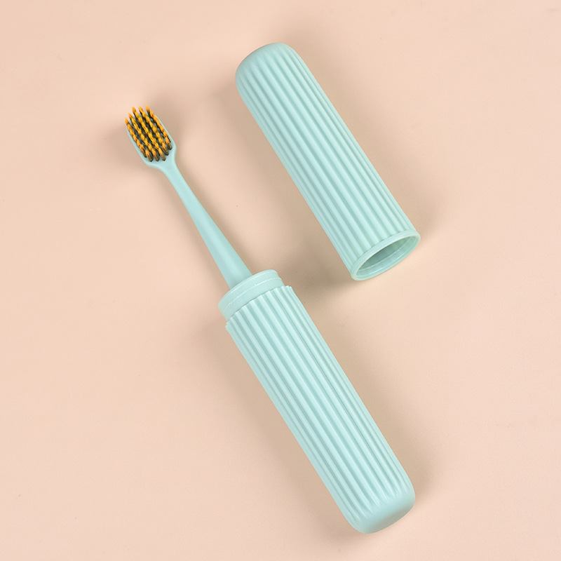 Wide Head Soft Bristle Toothbrush and Portable Tooth Brushes Case Chopsticks Pencil Box Tooth Dust proof Brushes Protector