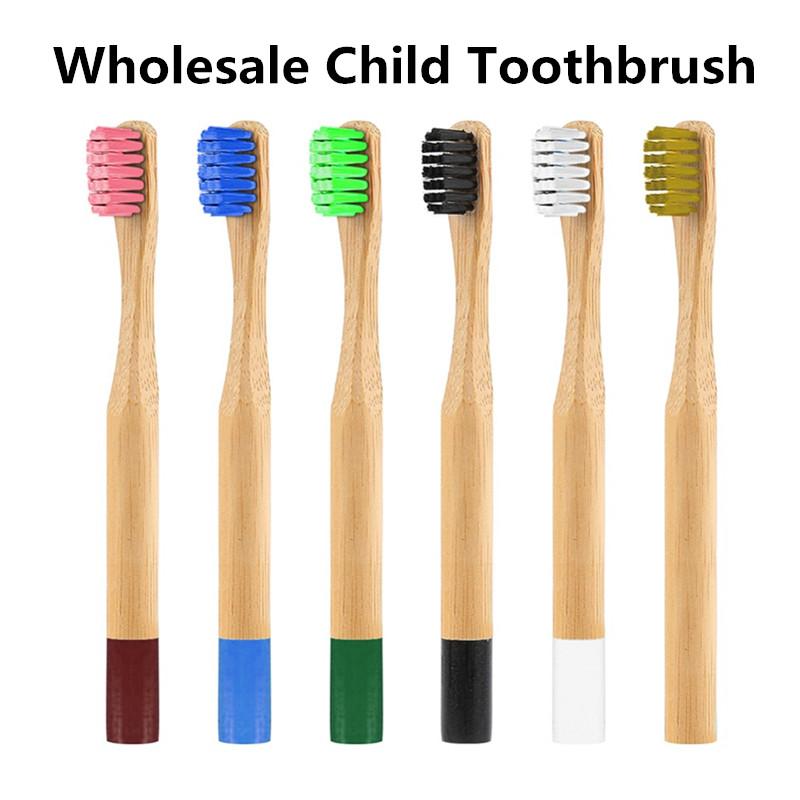 6 Colors Eco friendly Bamboo Toothbrush for Child Natural Soft Bristle Small Head Bamboo Handle Portable Travel Child Toothbrush