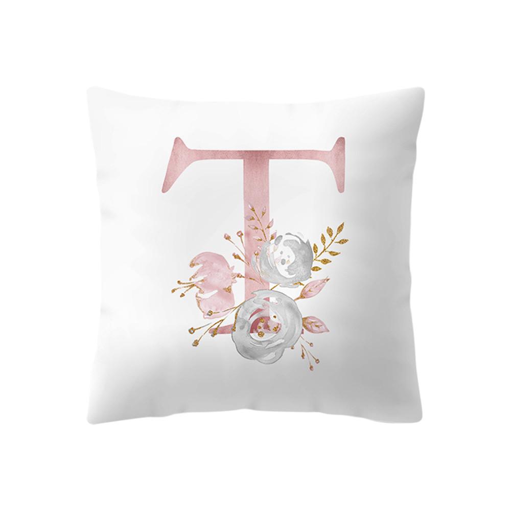Letter Pillow Cover 45x45cm Room English Alphabet For Home goods 1PC Flower Pillowcase Polyester oreiller pour le lit