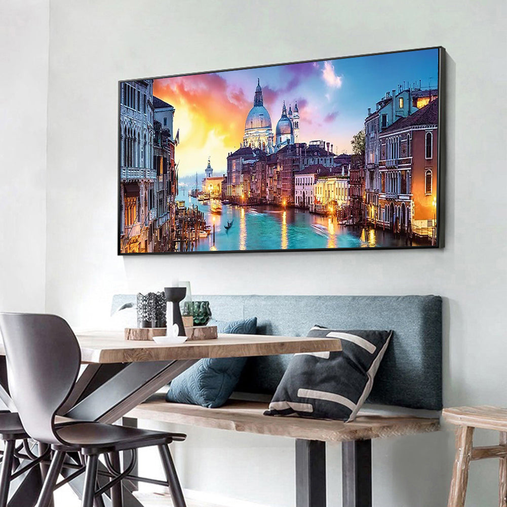(80*30cm)Evening in Venice - Full Round Drill Diamond Painting