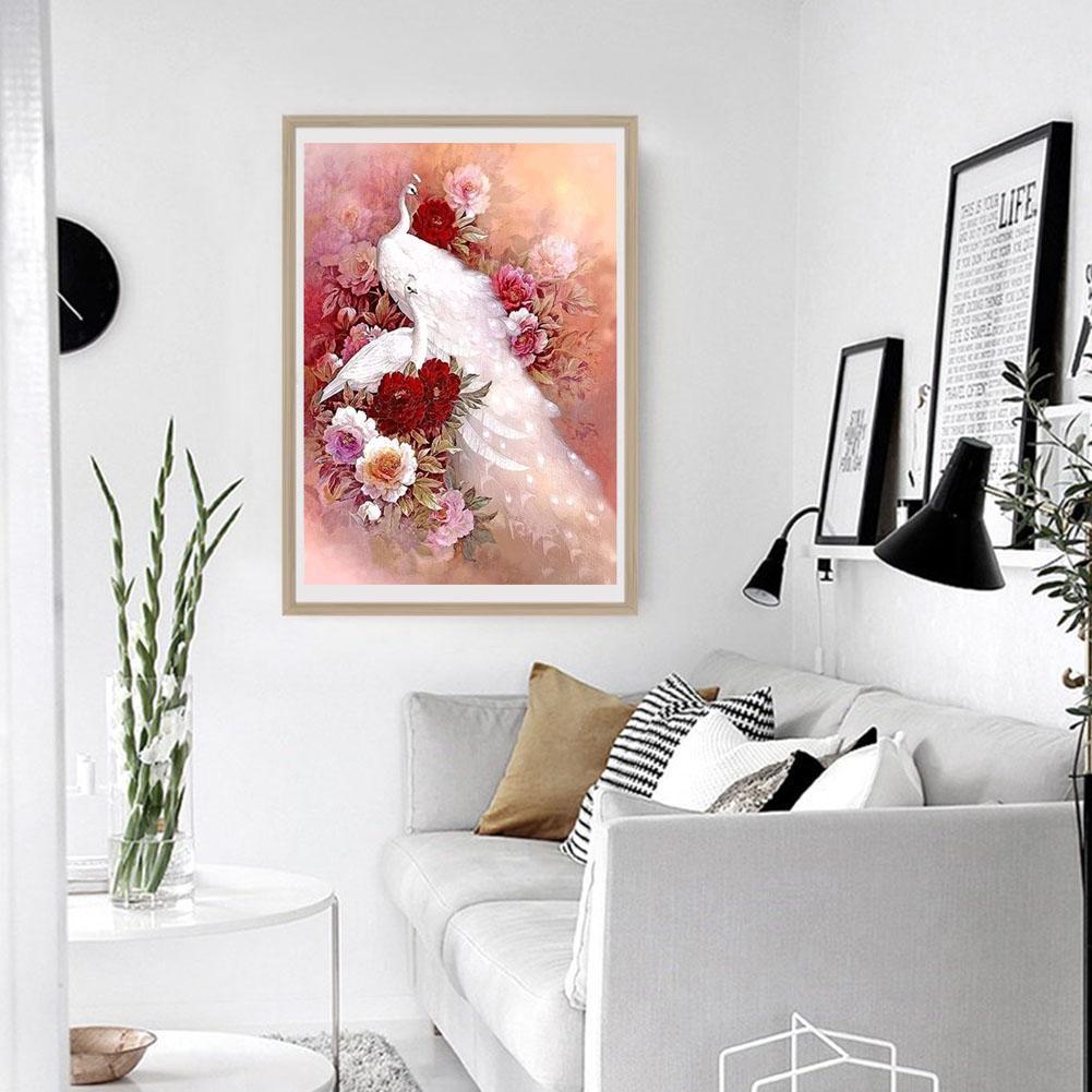 White Peacock - Full Square Drill Diamond Painting