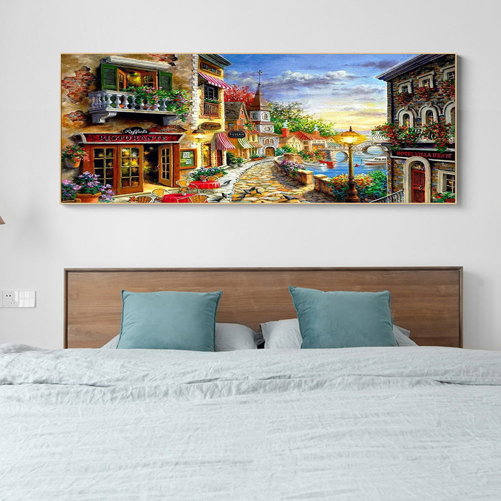 (80*40cm)Streetscape - Full Round Drill Diamond Painting