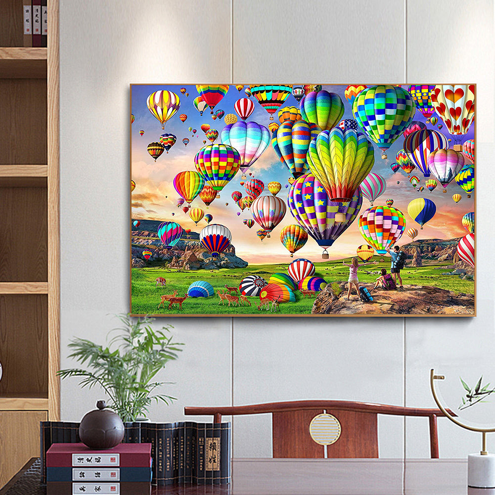 (60*40cm)Hot-air Balloon - Full Round Drill Diamond Painting